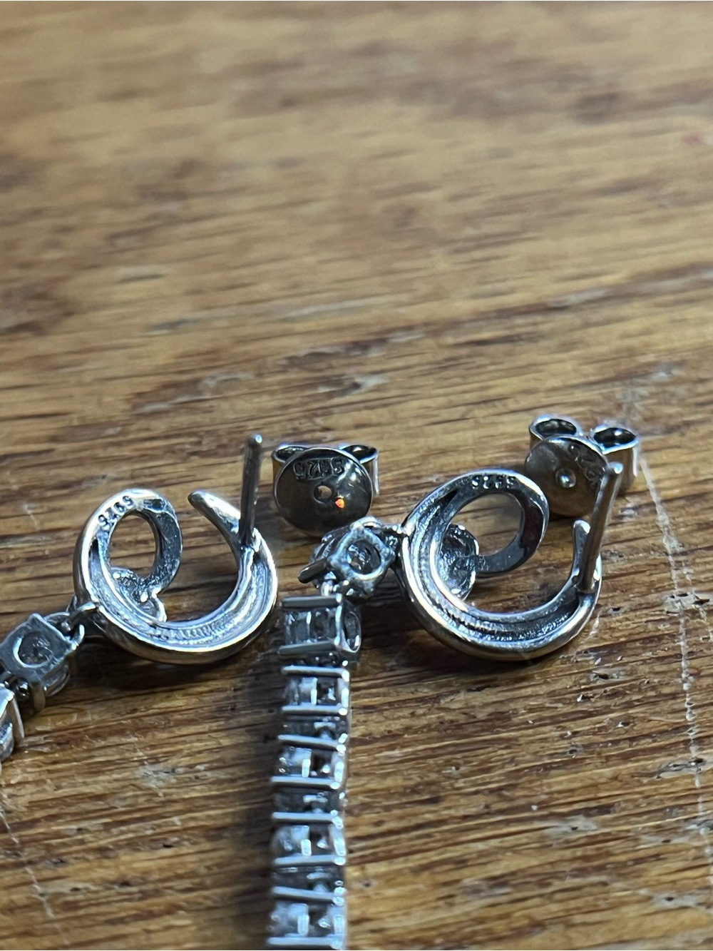 S925 Sterling Silver Dangle Earrings 1.40 CTW DTP 3mm - Picture 6 of 6